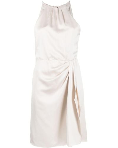 Pinko Drapiertes Seidenkleid - Weiß