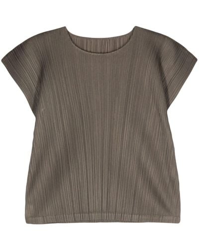 Pleats Please Issey Miyake Monthly Colors: March Pleated Top - グレー