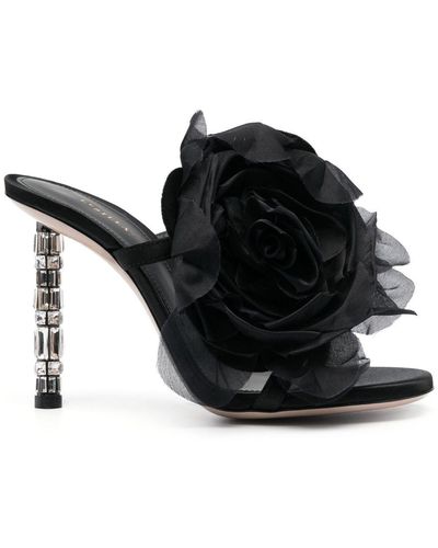 Le Silla Fedra 120mm Wraparound Sandals - Black