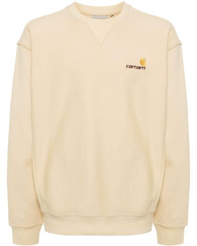 Carhartt Embroidered-logo Cotton-blend Sweatshirt - Natural