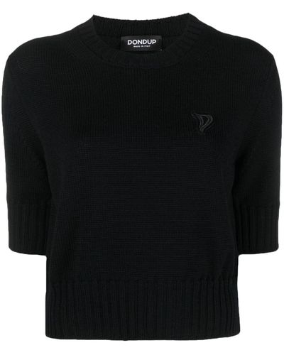 Dondup Top con logo bordado - Negro