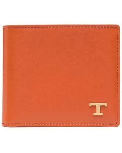 Tod's Logo-plaque Folding Wallet - Orange