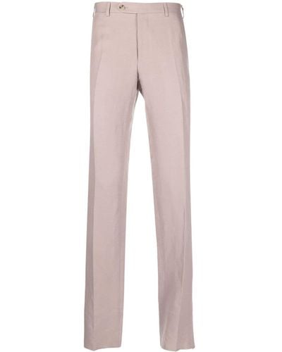 Canali Tailored Linen-silk Pants - Pink