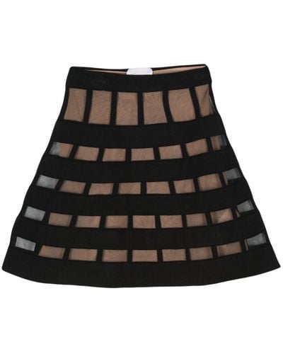 Genny Semi-sheer A-line Skirt - Black