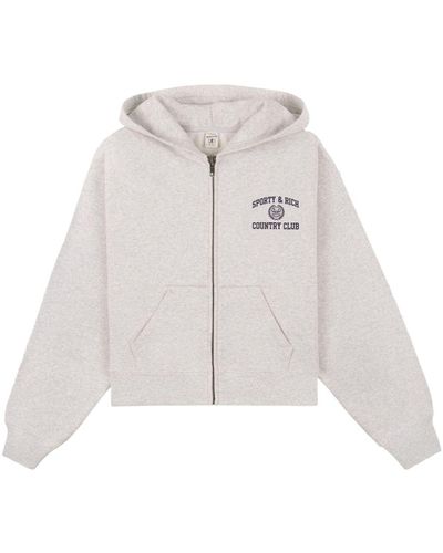 Sporty & Rich Varsity Crest cotton hoodie - Weiß