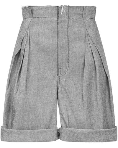 Maison Margiela Pleated Wide-leg Shorts - Gray