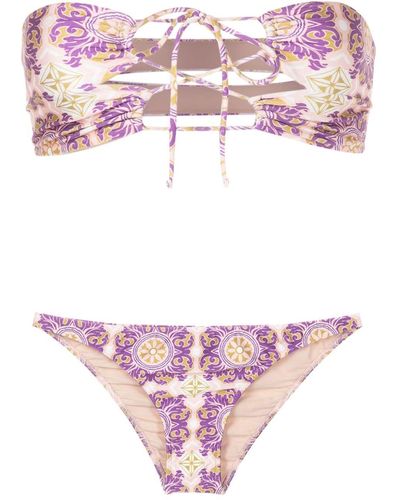 Adriana Degreas Graphic-print Strapless Bikini - Pink