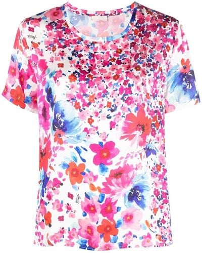 Liu Jo T-shirt à fleurs imprimées - Rose