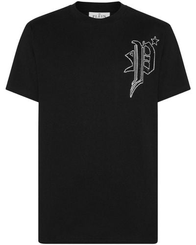 Philipp Plein Tattoo Rhinestone-embellished T-shirt - Black