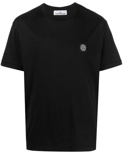 Stone Island T-shirt Met Compass-logopatch - Zwart