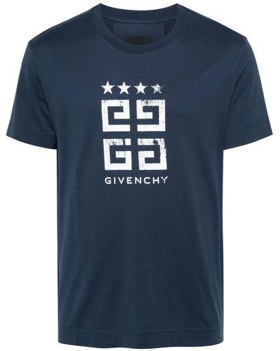 Givenchy Katoenen T-shirt Met Print - Blauw