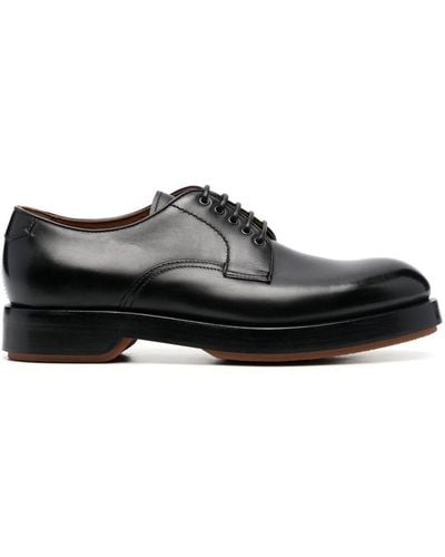 Zegna Chaussures oxford en cuir poli - Noir
