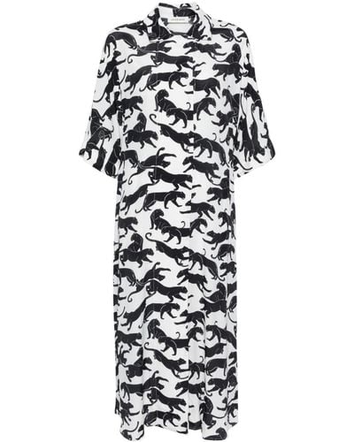 Anine Bing Julia Kleid mit Panther-Print - Weiß