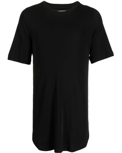 Julius Curved-hem Cotton T-shirt - Black