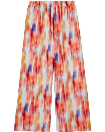 Vilebrequin Ikat-print Silk-cotton Trousers - Red