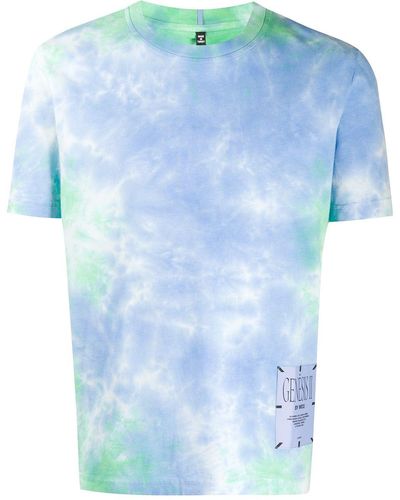 McQ T-Shirt mit Batik-Print - Blau