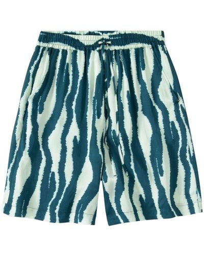 Closed Shorts con estampado abstracto - Azul
