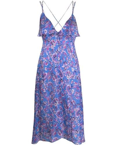 Isabel Marant Presly Floral-print Midi Dress - Purple