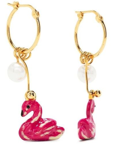Marni Flamingo-pendant Earrings - White