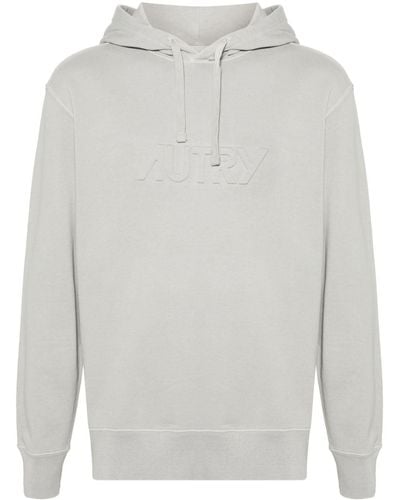 Autry Logo-embossed Cotton Hoodie - White