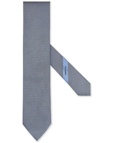 Zegna Cravate Cento Fili à imprimé graphique - Gris