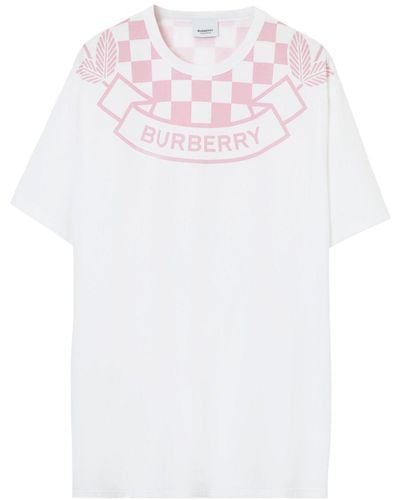Burberry T-shirt en coton à logo imprimé - Blanc