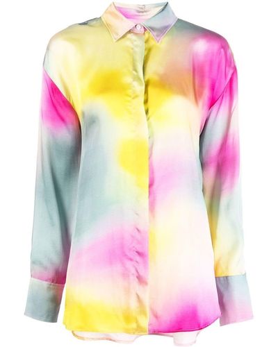 MSGM Multicolor Shirt With Tie Dye Effect - Pink