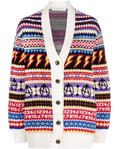 Philosophy Di Lorenzo Serafini Cardigan crop à motif en jacquard - Rouge