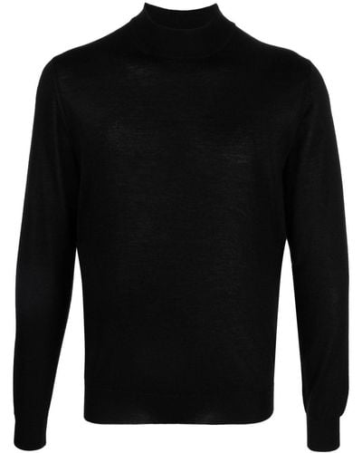 Fedeli Mock-neck Cashmere-blend Sweater - Black