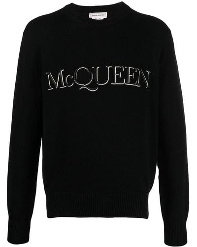Alexander McQueen Pullover mit Logo-Stickerei - Schwarz