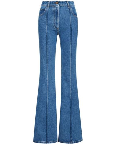Oscar de la Renta Bootcut-Jeans mit hohem Bund - Blau