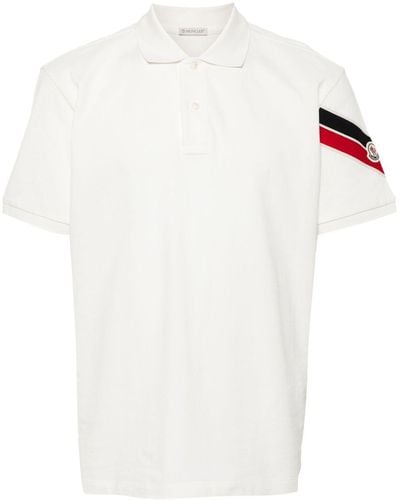 Moncler Poloshirt mit Logo-Applikation - Weiß