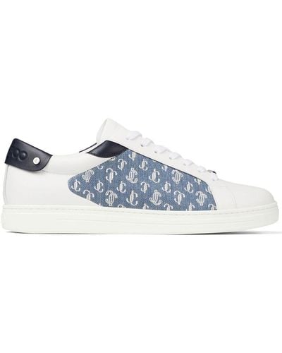 Jimmy Choo Rome Monogram Leather Low-top Sneakers 7. - White