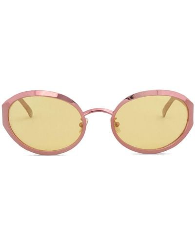 Marni To-Sua Sonnenbrille mit ovalem Gestell - Natur