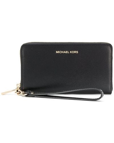 MICHAEL Michael Kors Large Grained-effect Wallet - Black