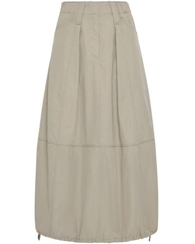 Brunello Cucinelli Drawstring Midi Skirt - White