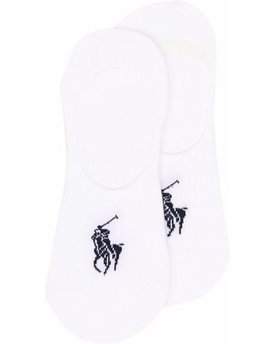 Polo Ralph Lauren Lot de 3 paires de chaussettes à logo imprimé - Blanc