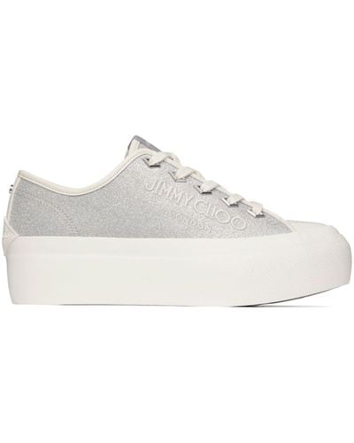 Jimmy Choo Palma Maxi Glitter Sneakers - White