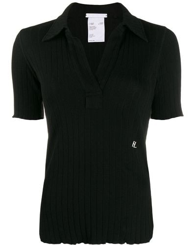 Helmut Lang Cotton Open Collar Shirt - Black