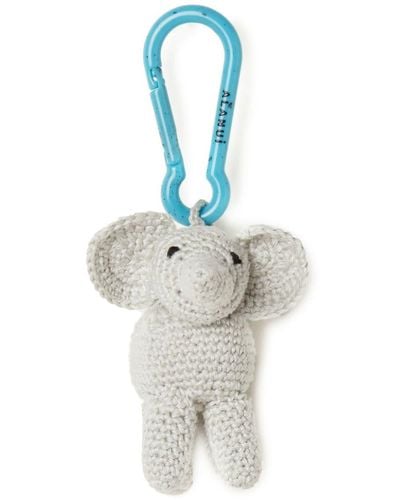 Alanui Elephant Crochet Key Holder - White