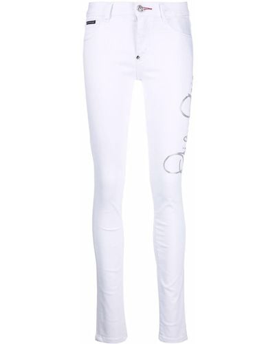 Philipp Plein Verzierte Skinny-Jeans - Weiß