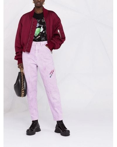 Stella McCartney Logo-embroidered Tapered Jeans - Purple