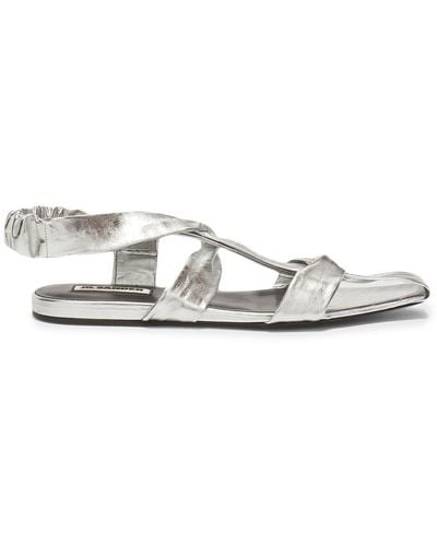 Jil Sander Metallic-finish Sandals - White