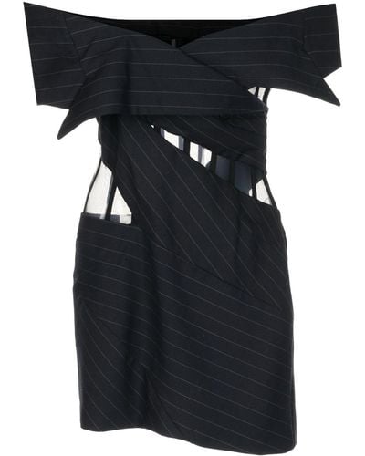 Monse Off-shoulder Corsed-style Dress - Black