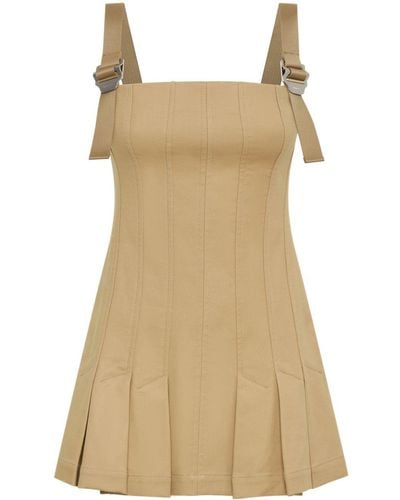 Dion Lee Buckle-detail Pleated Minidress - Natural