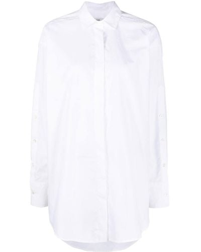 Closed Button-up Organic Cotton Shirt - White