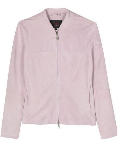 Peuterey Logo-patch Suede Jacket - Pink