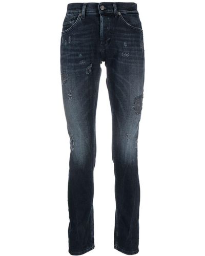 Dondup Skinny-Jeans in Distressed-Optik - Blau