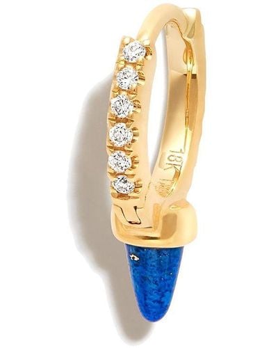 Maria Tash 18kt Yellow Gold Spike Lapis Lazuli Earring - White