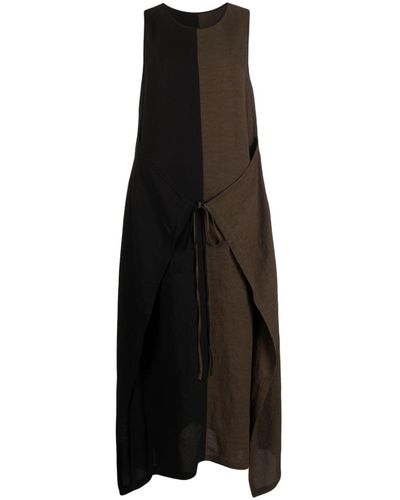 Uma Wang Robe sans manches à design colour block - Noir
